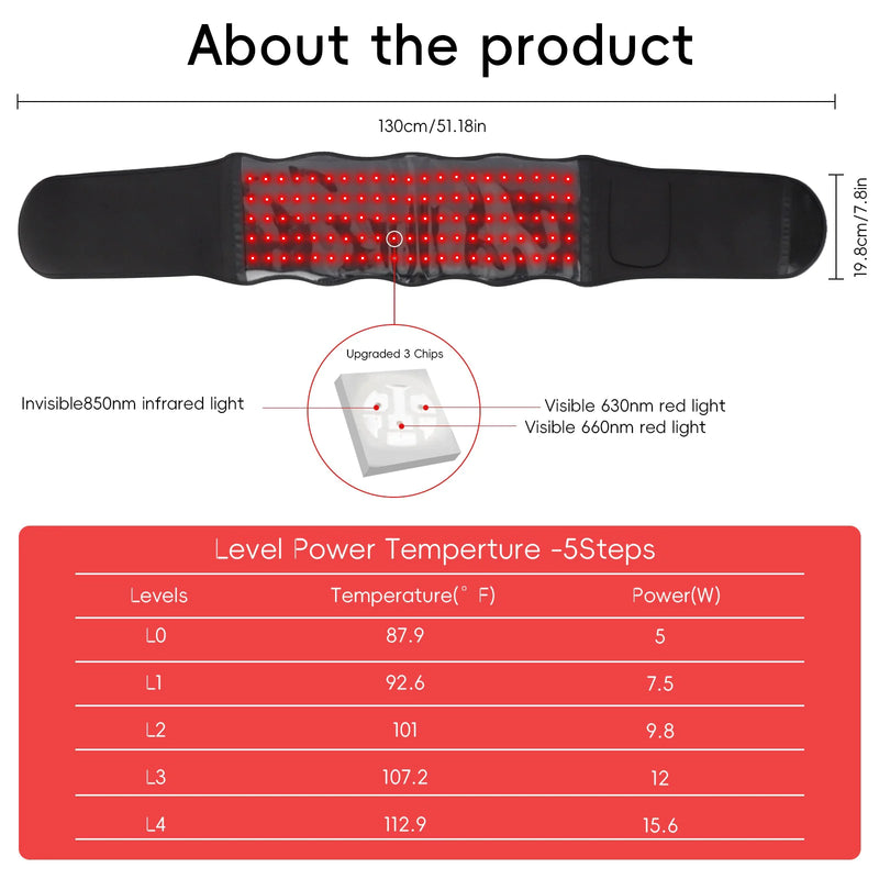 Wearable Red Light Massage Belt